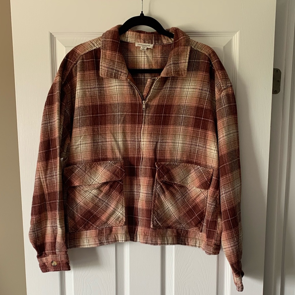 Beachlunchlounge Plaid Zip-Up Jacket
